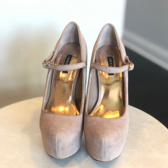 Shoemint Suede Platform Pumps Blush Pink Size 8 - Picture 2 of 4